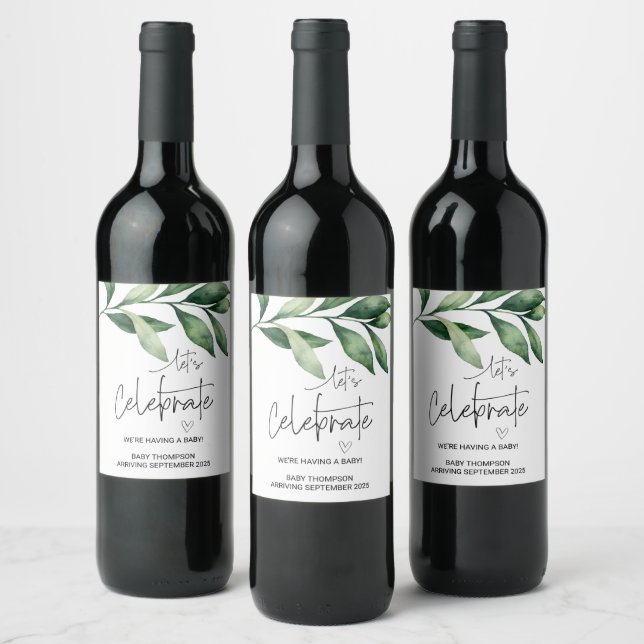 Pregnancy Announcement Lets Celebrate Im Pregnant  Wine Label (Bottles)