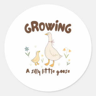 Pregnancy Announcement Mom Growing A Silly Little  Classic Round Sticker