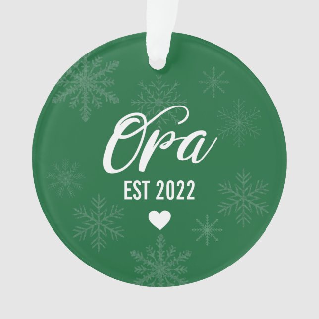 Pregnancy Announcement Ornament, Opa Est. Ornament (Front)
