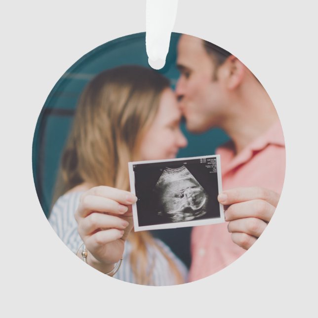 Pregnancy Announcement Personalised Christmas  Ornament (Front)