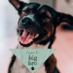 Pregnancy Announcement Pet Bandanna | Big Bro Mint<br><div class="desc">Small or large,  this pet bandanna can be used for dogs or cats. Minimal,  modern,  and customisable with your pet's name. 
What's cuter than announcing a pregnancy than with your fur child 🥰
All text is customisable ↣ just click the ‘Personalise’ button.</div>