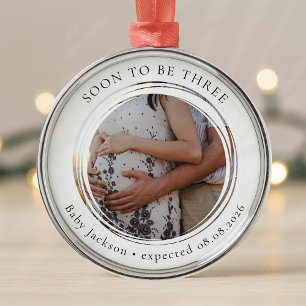 Pregnancy Announcement Photo Keepsake Metal Tree Decoration