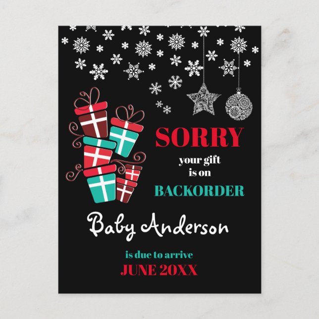 Pregnancy Announcement Postcard (Front)