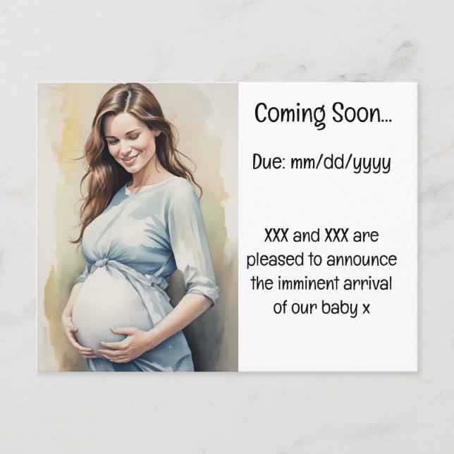 Pregnancy Announcement Postcard (Front)