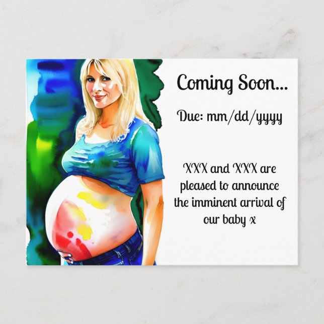 Pregnancy Announcement Postcard (Front)