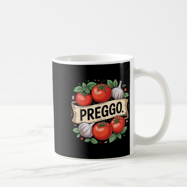 Pregnancy Announcement Prego Pasta Sauce Funny Pre Coffee Mug (Right)