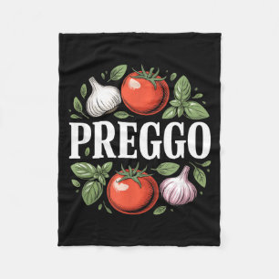 Pregnancy Announcement Prego Pasta Sauce Funny Pre Fleece Blanket