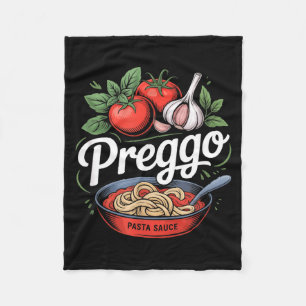Pregnancy Announcement Prego Pasta Sauce Funny Pre Fleece Blanket