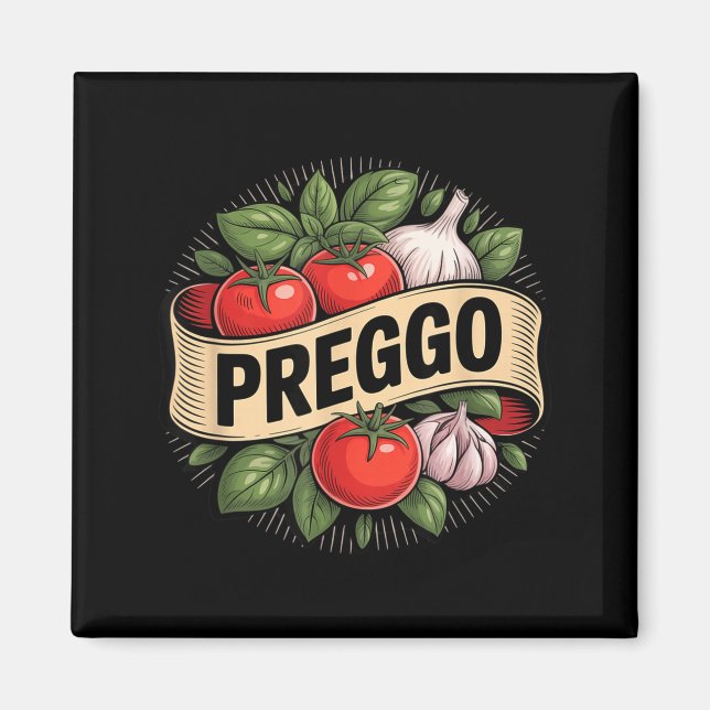 Pregnancy Announcement Prego Pasta Sauce Funny Pre Magnet (Front)