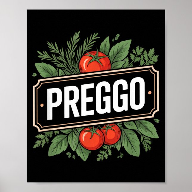 Pregnancy Announcement Prego Pasta Sauce Funny Pre Poster (Front)