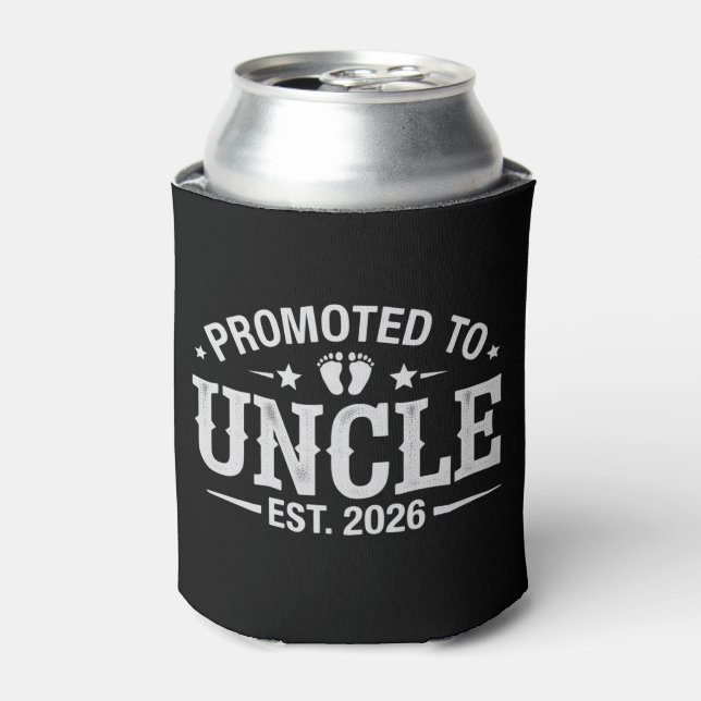 Pregnancy Announcement Promoted to Uncle est. 2026 Can Cooler (Can Front)