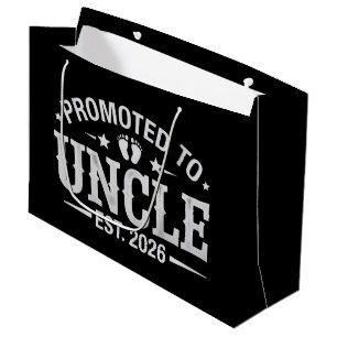 Pregnancy Announcement Promoted to Uncle est. 2026 Large Gift Bag