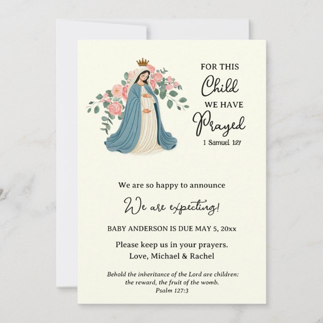 Pregnancy Announcement Religious Prayer  (Front)
