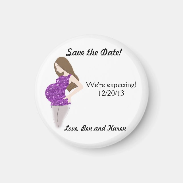 Pregnancy Announcement - Save the Date Magnet (Front)