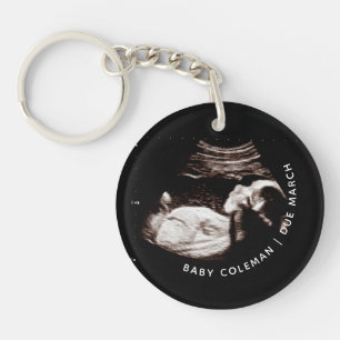 Pregnancy Announcement Sonogram New Arrival Photo Key Ring