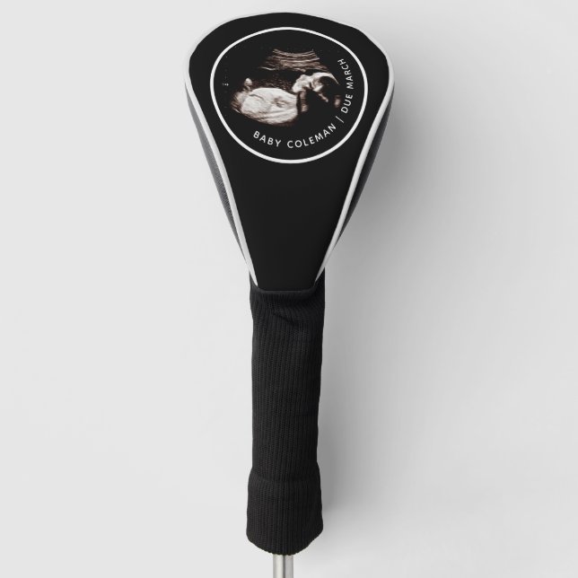 Pregnancy Announcement Sonogram Photo Golf Club Golf Head Cover (Front)