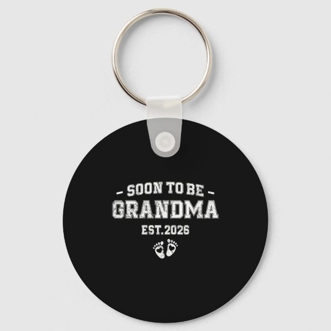 Pregnancy Announcement Soon To Be Grandma 2026  Key Ring (Front)