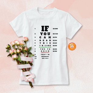 Pregnancy Announcement to Family Eye Chart Themed T-Shirt