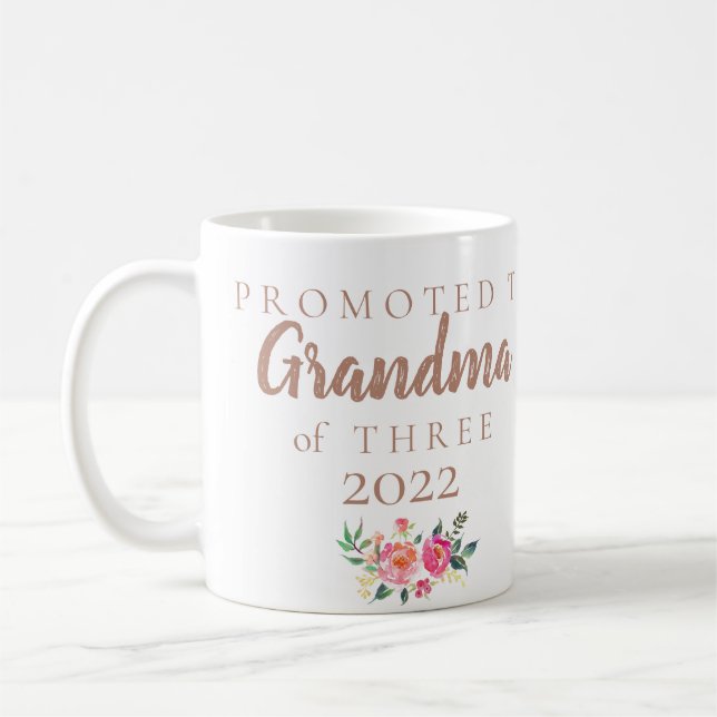 PREGNANCY ANNOUNCEMENT TO GRANDMA # OF CHILDREN COFFEE MUG (Left)