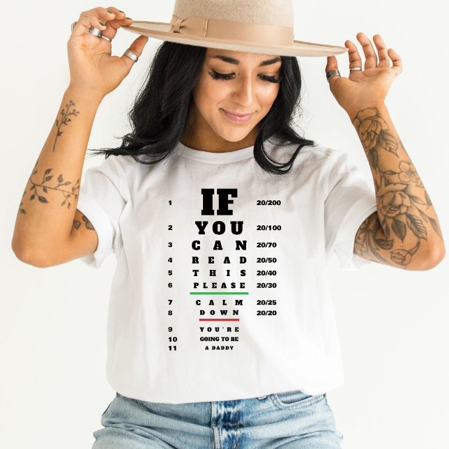Pregnancy Announcement to Husband Eye Chart Themed T-Shirt (Creator Uploaded)