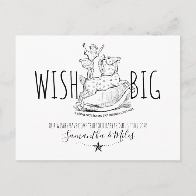 Pregnancy Announcement Vintage Rocking Horse Child (Front)