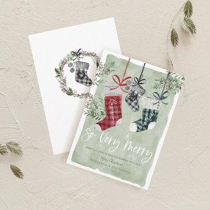 Pregnancy Announcement Watercolor Family Stockings