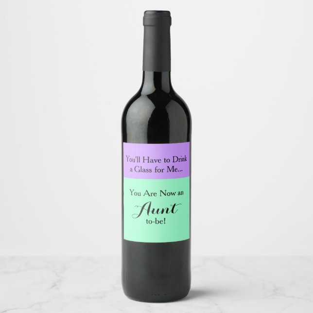 Pregnancy Announcement Wine Label - Aunt to-be (Front)