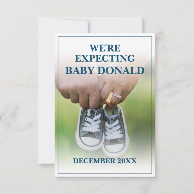 Pregnancy Announcement with Baby Shoes (Front)