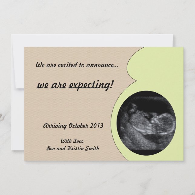 Pregnancy Announcement with Ultrasound Picture (Front)
