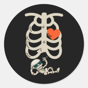 Pregnancy Announcement X-ray Halloween Classic Round Sticker