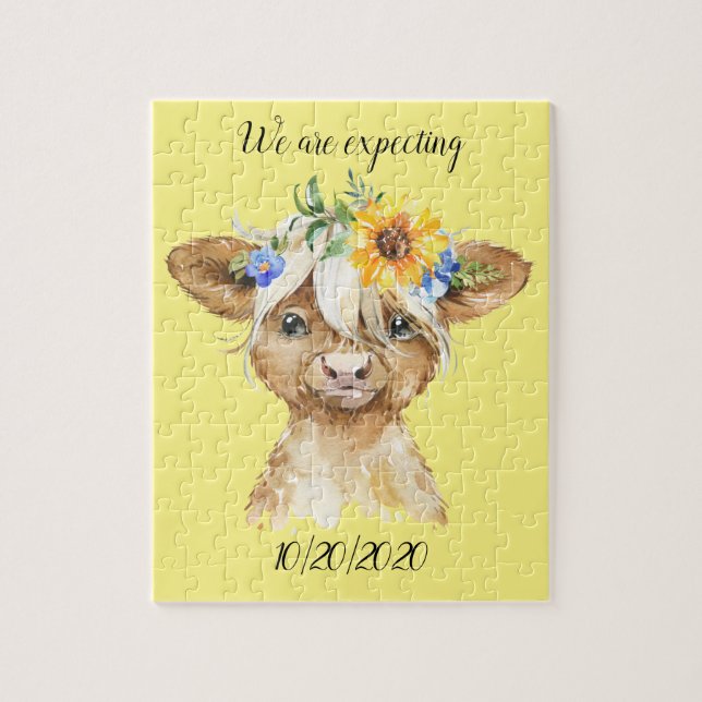 Pregnancy Baby Annoucment Jigsaw Puzzle (Vertical)