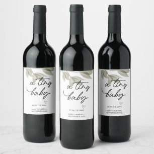 Pregnancy Baby Announcement Tiny Baby Mum To Be Wi Wine Label