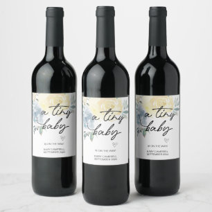 Pregnancy Baby Announcement Tiny Baby Mum To Be Wi Wine Label