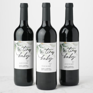 Pregnancy Baby Announcement Tiny Baby Mum To Be Wi Wine Label