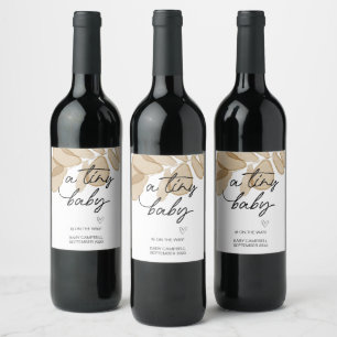 Pregnancy Baby Announcement Tiny Baby Mum To Be Wine Label