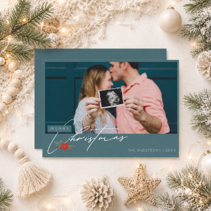 Pregnancy Baby on the Way Photo Christmas Card