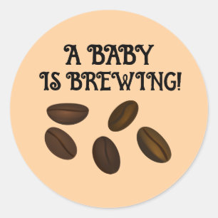 PREGNANCY BABY SHOWER COFFEE BEANS STICKERS