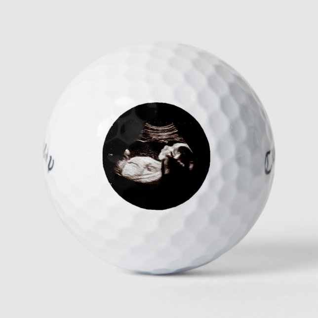 Pregnancy Baby Sonogram Ultrasound Photo Male Gift Golf Balls (Front)