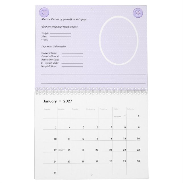 Pregnancy Calendar (Jan 2027)