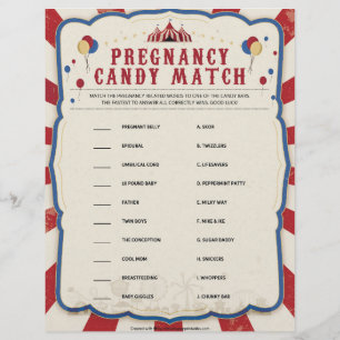 Pregnancy Candy Match [Circus Theme] Custom Letterhead