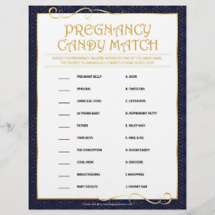 Pregnancy Candy Match [Golden Blue] Custom Letterhead