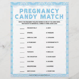 Pregnancy Candy Match [Luxury Lace [Blue]] Custom Letterhead