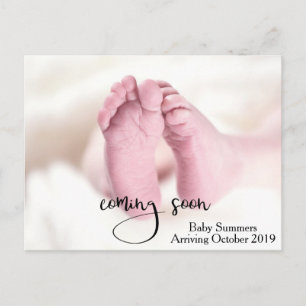 Pregnancy Child Coming Soon Announcement Feet Postcard