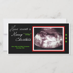 Pregnancy Christmas Card- Ultrasound Photo Holiday Card