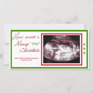 Pregnancy Christmas Card- Ultrasound Photo Holiday Card