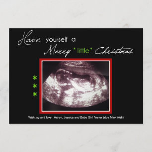 Pregnancy Christmas Card- Ultrasound Photo Invitation