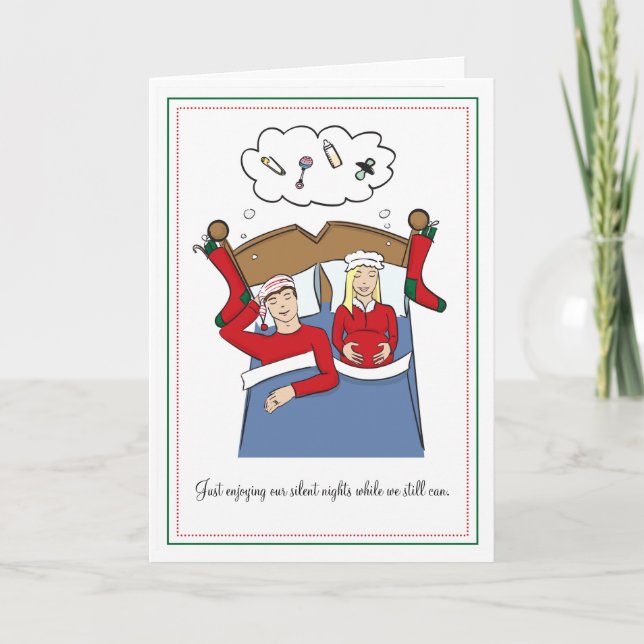 Pregnancy Christmas Cards - BLONDE Silent Nights (Front)
