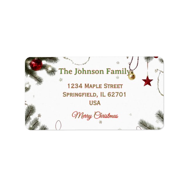 Pregnancy Christmas Return Address Label (Front)