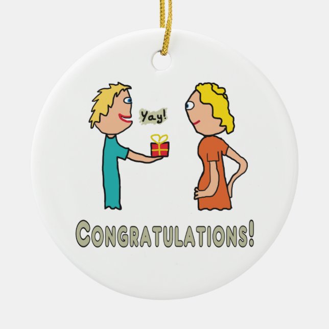 Pregnancy Congratulations Ceramic Tree Decoration (Front)