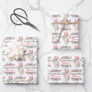 Pregnancy Congratulations Wrapping Paper Sheets 